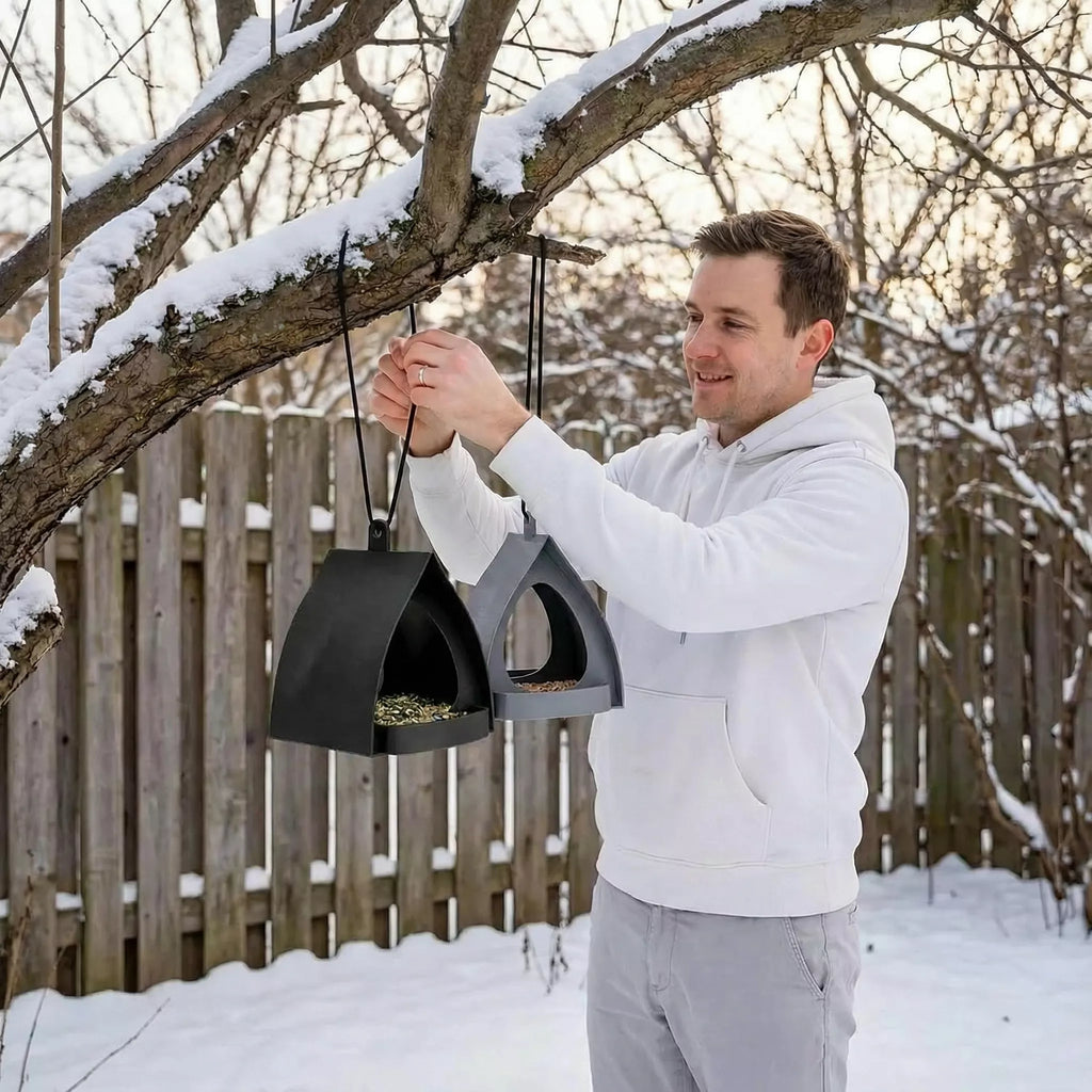 🐦 60% DE RÉDUCTION ! 🌿 Mangeoire à oiseaux suspendue avec toit – Résistante aux intempéries, facile à remplir et anti-écureuils 🌳