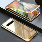 Coque magnétique double face en verre trempé pour téléphone Samsung