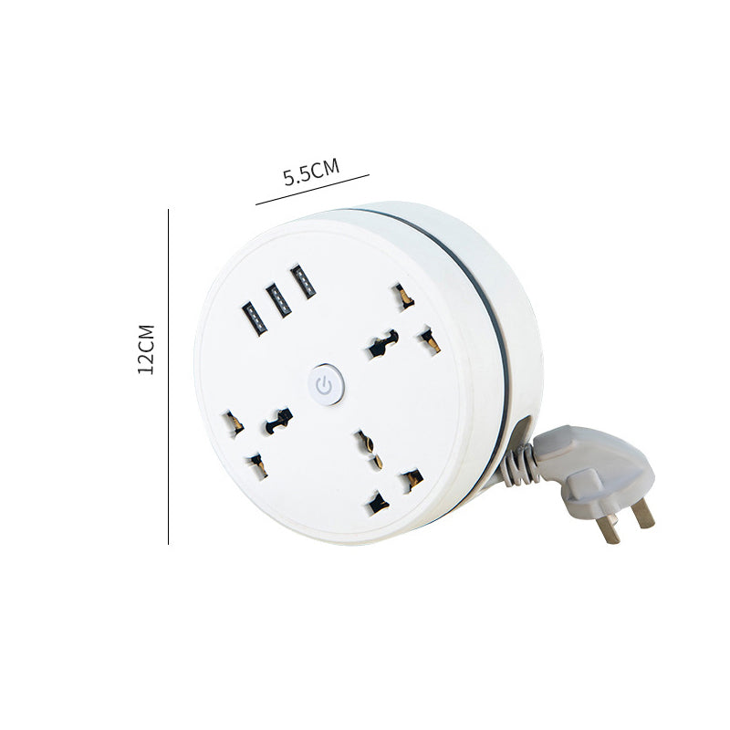 🔌 Universal Power Strip with Cable Organizer, 3 AC Outlets & 3 USB Ports – 2500W/10A, 110-250V, Overload & Short-Circuit Protection, 2m or 2.8m Cable – Home, Travel & Office ✨📱