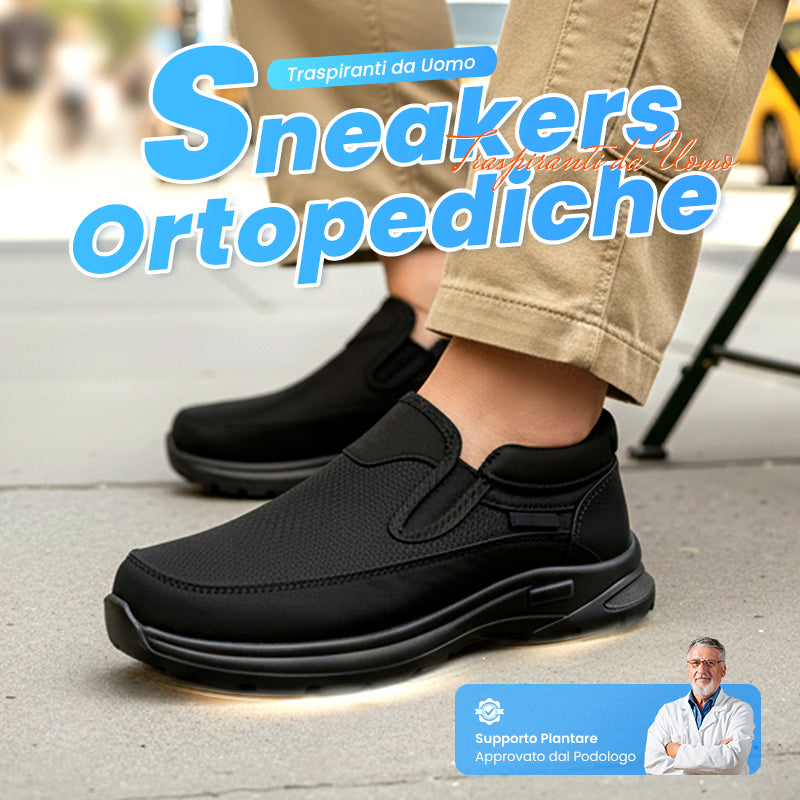 Baskets orthopédiques slip-on pour homme, respirantes et confortables avec semelles à mémoire de forme