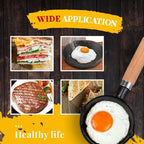 🍳 Mini Poêle en Fonte de 10 cm 🥚 | Cuisson Uniforme, Assaisonnement Naturel & Manche en Bois | Idéale pour Œufs, Pancakes, Sandwichs, Steaks & Portions Individuelles | Gaz, Induction & Table Vitrocéramique
