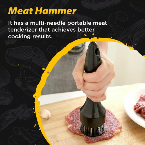 Attendrisseur à Viande en Acier Inoxydable – 21 Lames, Attendrit en Quelques Minutes, Marinade Rapide, Manche Antidérapant – 2 Couleurs