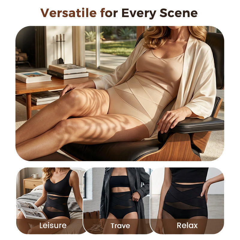 🌸 Dernier jour - Achetez 1, obtenez 2 lots ✨ Culottes taille haute croisées gainantes, grandes tailles