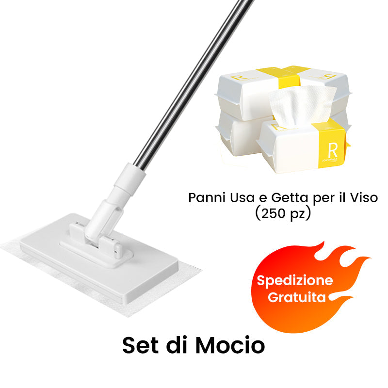🧹 Balai de dépoussiérage jetable avec 4 chiffons réutilisables 🏠 – Nettoyage rapide et en profondeur, capture la poussière et les poils, idéal pour les sols et les coins 🐾