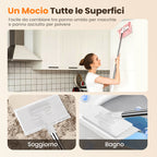 🧹 Balai de dépoussiérage jetable avec 4 chiffons réutilisables 🏠 – Nettoyage rapide et en profondeur, capture la poussière et les poils, idéal pour les sols et les coins 🐾