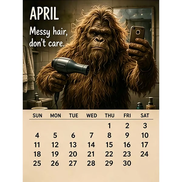 🦶 Calendrier 2027 La Vie Quotidienne de Bigfoot 🌲😄 - 12 Illustrations Exclusives | Format A4 | Papier Premium | Reliure Spirale | Cadeau Parfait | 50% DE RÉDUCTION