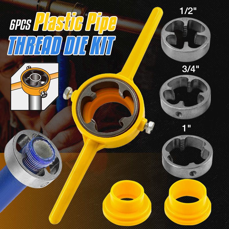 🔥Vente flash - 49% DE RÉDUCTION🔥Kit de 6 matrices à filetage pour tuyaux en plastique