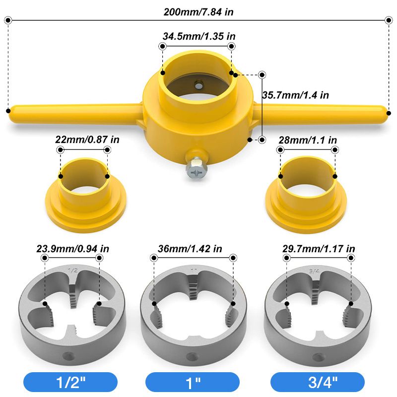 🔥Vente flash - 49% DE RÉDUCTION🔥Kit de 6 matrices à filetage pour tuyaux en plastique