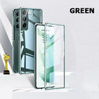 Coque magnétique double face en verre trempé pour téléphone Samsung