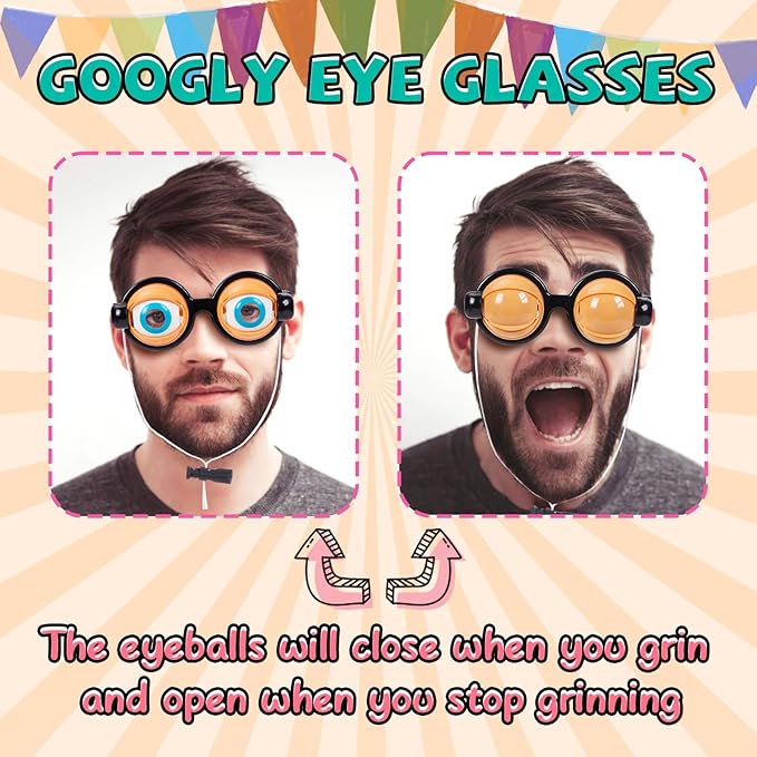 🔥SOLDES DE NOËL 50% DE RÉDUCTION !!🏆Vente flash💥Lunettes amusantes avec mécanisme à yeux clignotants🥸