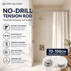 🏠 Tringle Télescopique Réglable Sans Perçage | Installation à Tension avec Embouts Antidérapants | Pour Rideaux et Vêtements 👕