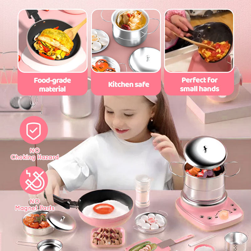🎁Mini cuisine de jeu pour la vraie cuisine des enfants - Ensemble de 22 pièces