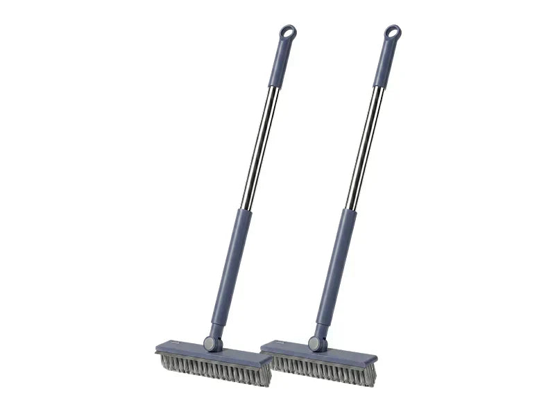 🧹Brosse 2 en 1 pour Joints & Coins avec Raclette de Sol – Manche Long en Acier Inoxydable 106cm, Tête Articulée 120°, Poils Durs + Caoutchouc Raclette, 2 Couleurs – Pour Carrelage, Salles de Bain & Sols 🏠💧