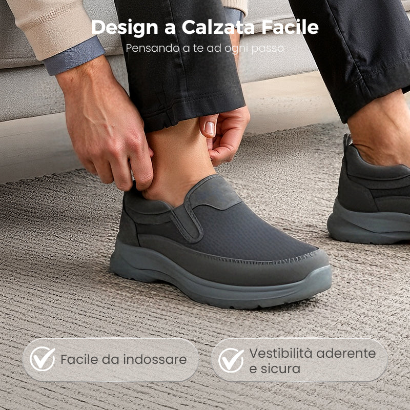 Baskets orthopédiques slip-on pour homme, respirantes et confortables avec semelles à mémoire de forme