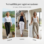 📢📢50% DE RÉDUCTION !!!⏰Pantalon ample en coton et lin pour femme avec taille élastique
