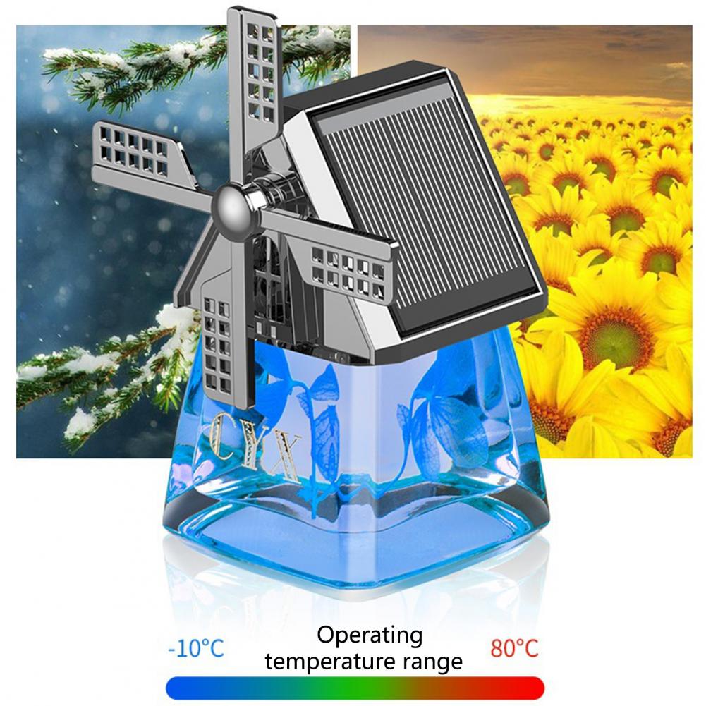 Désodorisant de voiture rotatif à énergie solaire pour l'aromathérapie avec moulin à vent