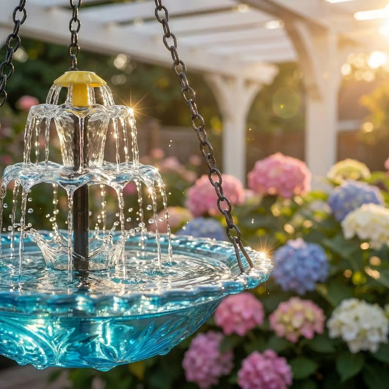 🔥🔥 Soldes de printemps 2026 50 % de réduction -- 🐦 Fontaine à cascade solaire suspendue pour oiseaux