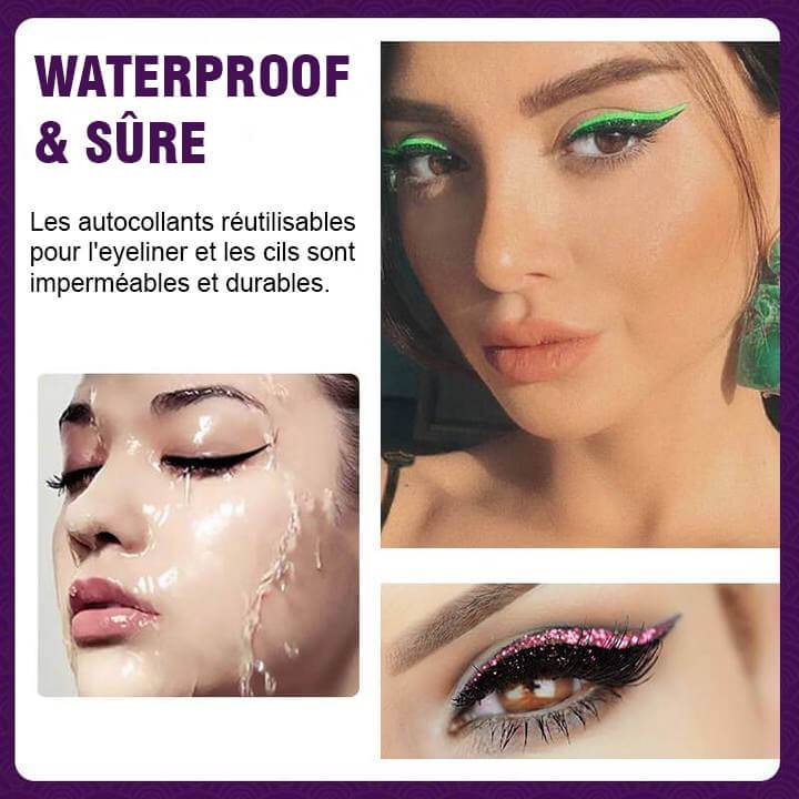 Autocollants réutilisables pour eye-liner et cils