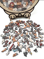 🎁Soldes de Noël 50 % DE RÉDUCTION🎅Puzzle en bois en forme de chat aux couleurs Morandi de 135 pièces