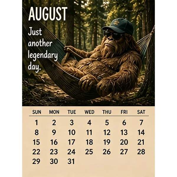 🦶 Calendrier 2027 La Vie Quotidienne de Bigfoot 🌲😄 - 12 Illustrations Exclusives | Format A4 | Papier Premium | Reliure Spirale | Cadeau Parfait | 50% DE RÉDUCTION