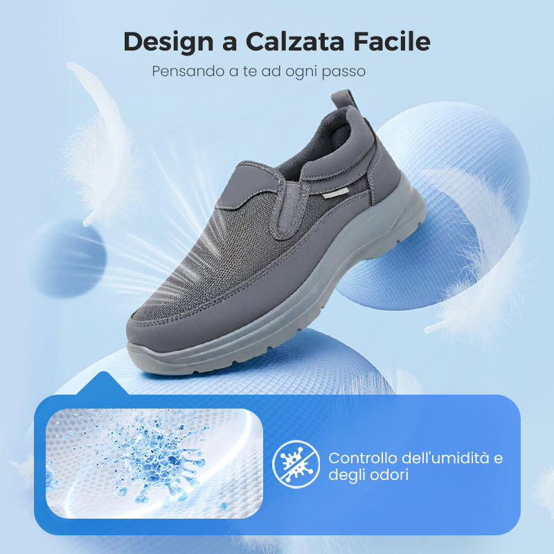 Baskets orthopédiques slip-on pour homme, respirantes et confortables avec semelles à mémoire de forme