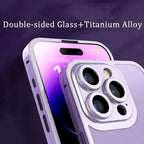 Coque de téléphone en alliage de titane avec verre double face et couvercle intégral