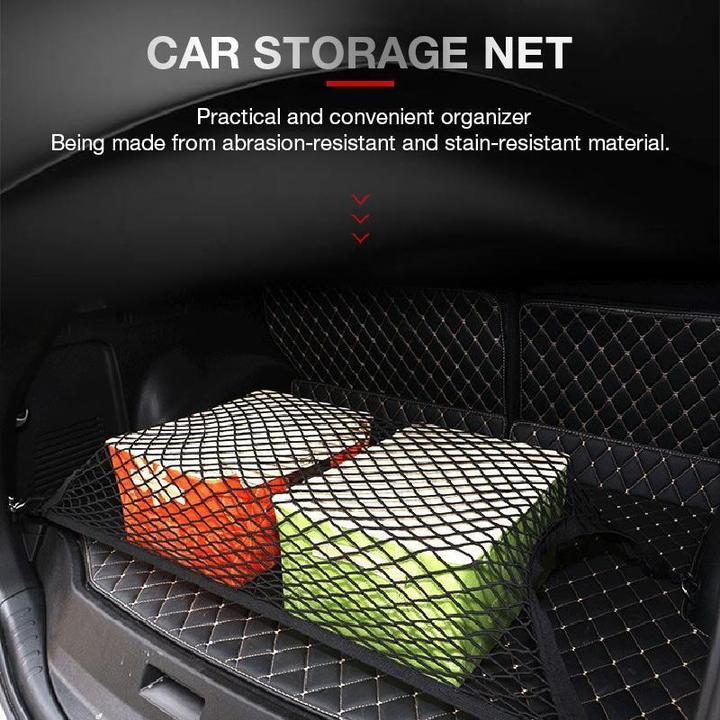 🚗🧹 Filet de Rangement Élastique pour Voiture – 3 Couches, Tissu Oxford + Nylon, Barrière de Sécurité Anti-Distraction, 2 Tailles – Pour Siège Arrière ✨📦