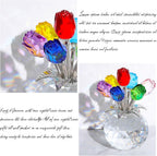💐 50 % DE RÉDUCTION ! ✨ Statuette de fleurs roses en cristal avec vase – Décoration élégante, faite à la main et idée cadeau parfaite 🎁