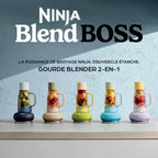Blender Gourde Cyberspace et Gourde BlendBoss de 710 ml avec poignée & paille amovible (Couleur au choix)