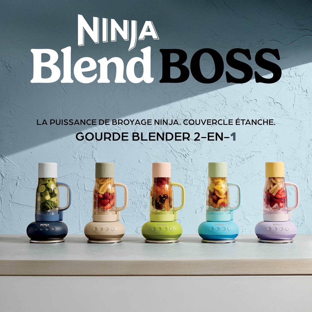 Blender Gourde Cyberspace et Gourde BlendBoss de 710 ml avec poignée & paille amovible (Couleur au choix)