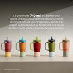 Blender Gourde Cyberspace et Gourde BlendBoss de 710 ml avec poignée & paille amovible (Couleur au choix)