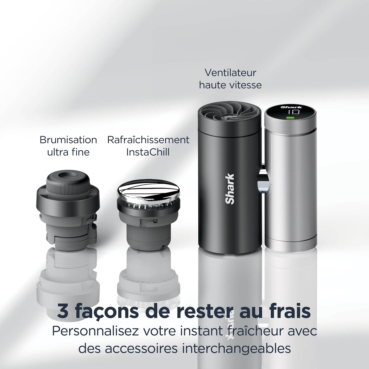 Ventilateur portable 3-en-1, brumisateur et plaque refroidissante Shark ChillPill - Marron glacé