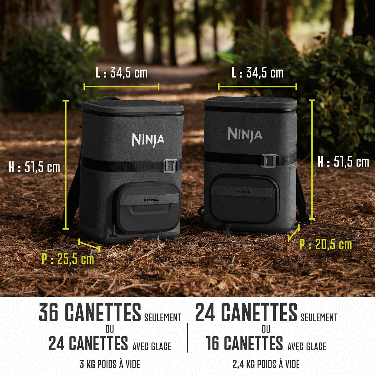 Pack Ventilateur portable 3-en-1 Shark ChillPill et Glacière sac à dos Ninja FrostVault Go 36 canettes - Charbon