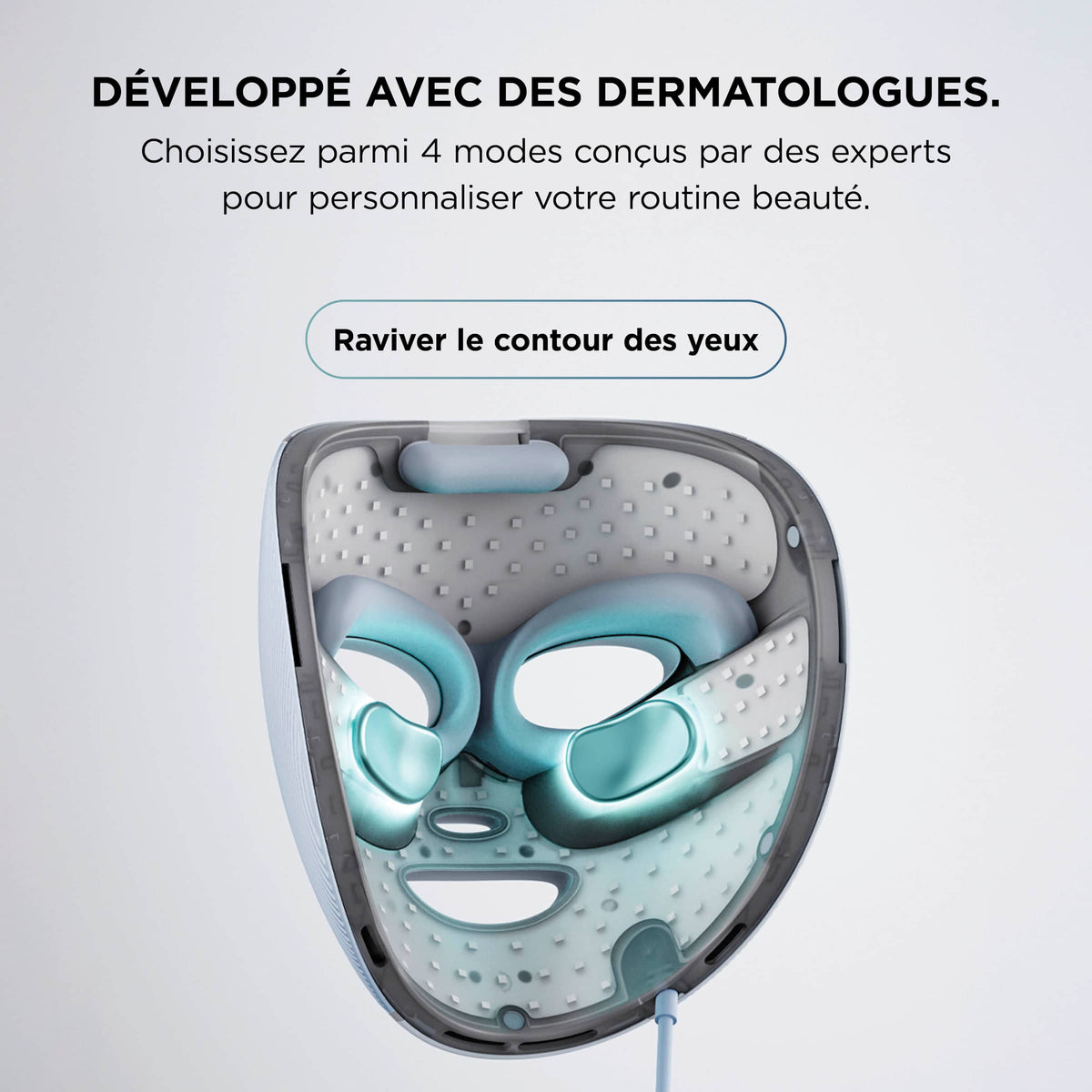 Masque LED CryoGlow + Appareil de soin FacialPro Glow + DePuffi - Bleu