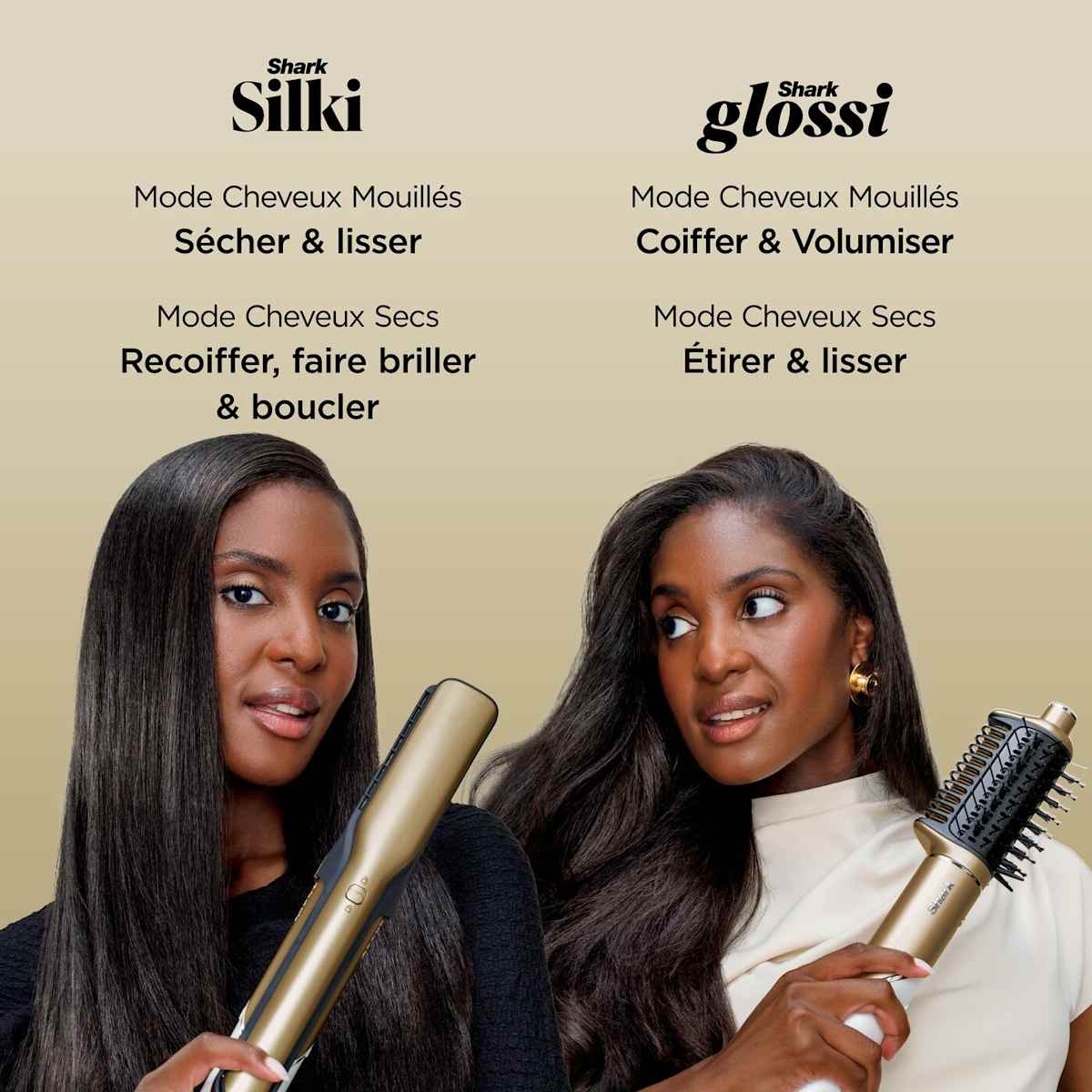 Sèche-cheveux rotatif Shark Glam – Appareil principal – Or HD6000EU