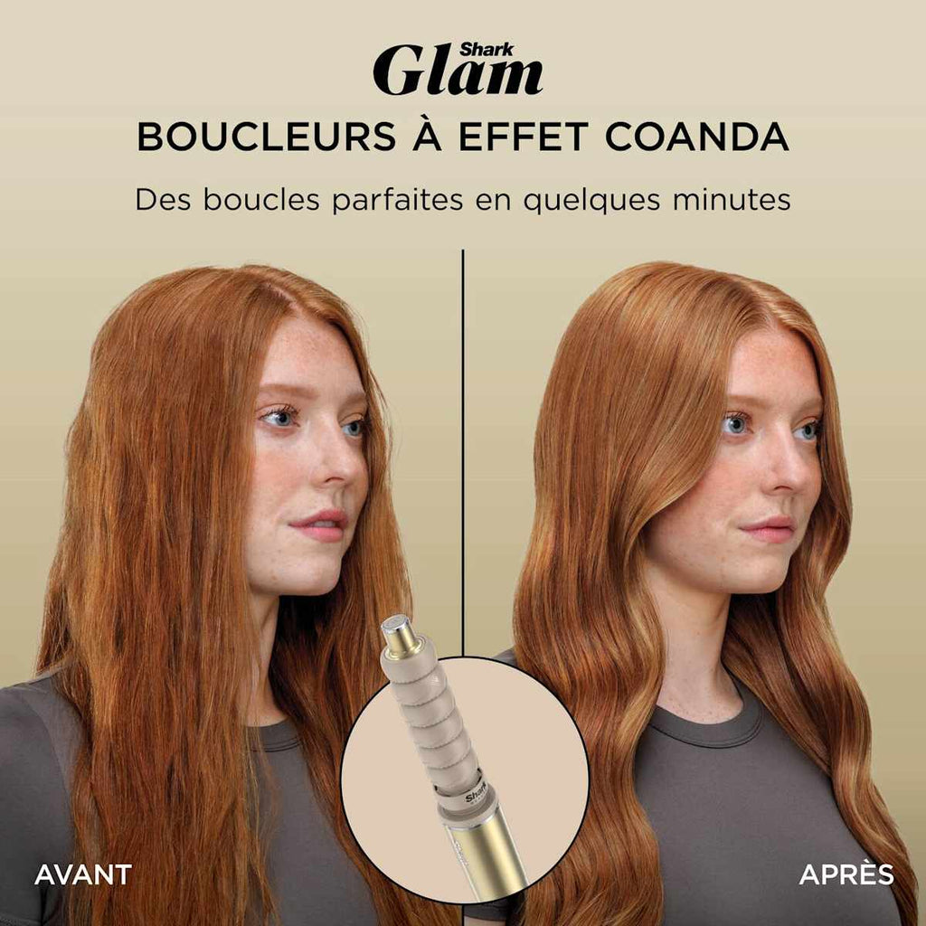 Multi-Styler premium et Sèche-Cheveux Shark Glam sur-mesure Or - 1 embout au choix