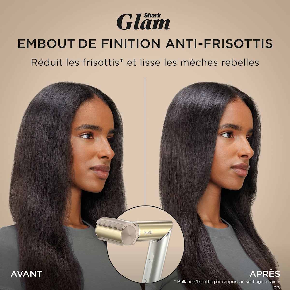 Sèche-cheveux rotatif Shark Glam – Appareil principal – Or HD6000EU