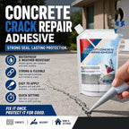 👷‍♂️ Adhésif Haute Résistance pour Fissures de Béton 🏠✨ - Imperméable | Séchage Rapide | Utilisation Intérieure & Extérieure | 200g / 500g | 50% DE RÉDUCTION