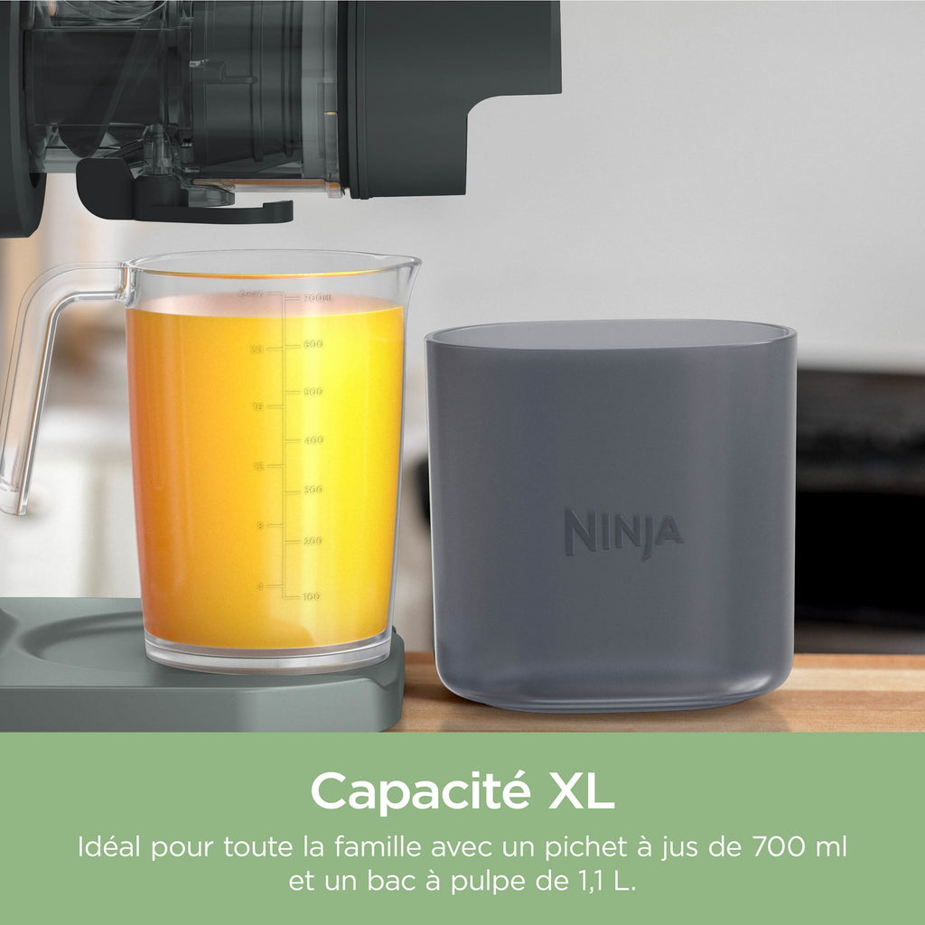 Extracteur de Jus à froid, Râpe & Trancheuse 3-en-1 Ninja NeverClog