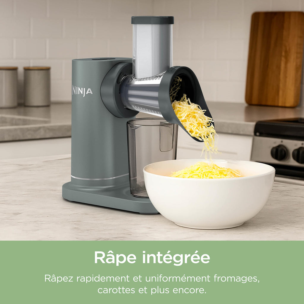 Extracteur de Jus à froid, Râpe & Trancheuse 3-en-1 Ninja NeverClog
