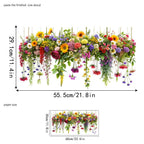 🌸🪩 Autocollant Décoratif de Fenêtre Bouquet Floral – Impression Recto-Verso, PVC Lavable, 30x60cm, Découpable – 12 Styles : Fleurs, Papillons & Peintures 🪴✨