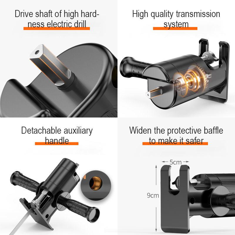 🔧 Adaptateur Scie Sauteuse pour Perceuse | Transforme la Perceuse en Scie pour Couper le Bois, le Métal et le Plastique 🪚⚙️ | Changement de Lame Rapide | Mandrin max 10 mm, 3 Lames Incluses