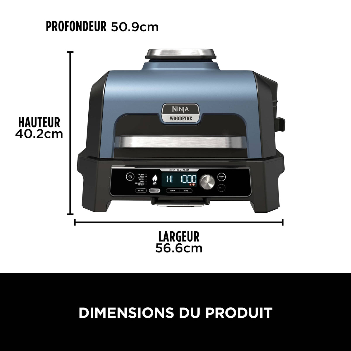 Pack Barbecue électrique et fumoir Ninja Woodfire Pro Connect XL avec support et housse