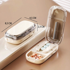 💊Coupe-pilule Portable avec Boîte à Pilules | Coupe Multiple Précise | 🛡️ Lames en Acier Inoxydable | 👜 Compact et Sûr pour les Voyages