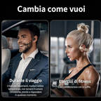 🎧 Écouteurs Open-Ear Bluetooth 5.3 avec Micro Dual-DSP Rotatif à 240° – 29g, 11h d'Autonomie, Recharge USB-C 1,4h, Portée 10m, Multi-Appareils – 2 Couleurs 🔋📞
