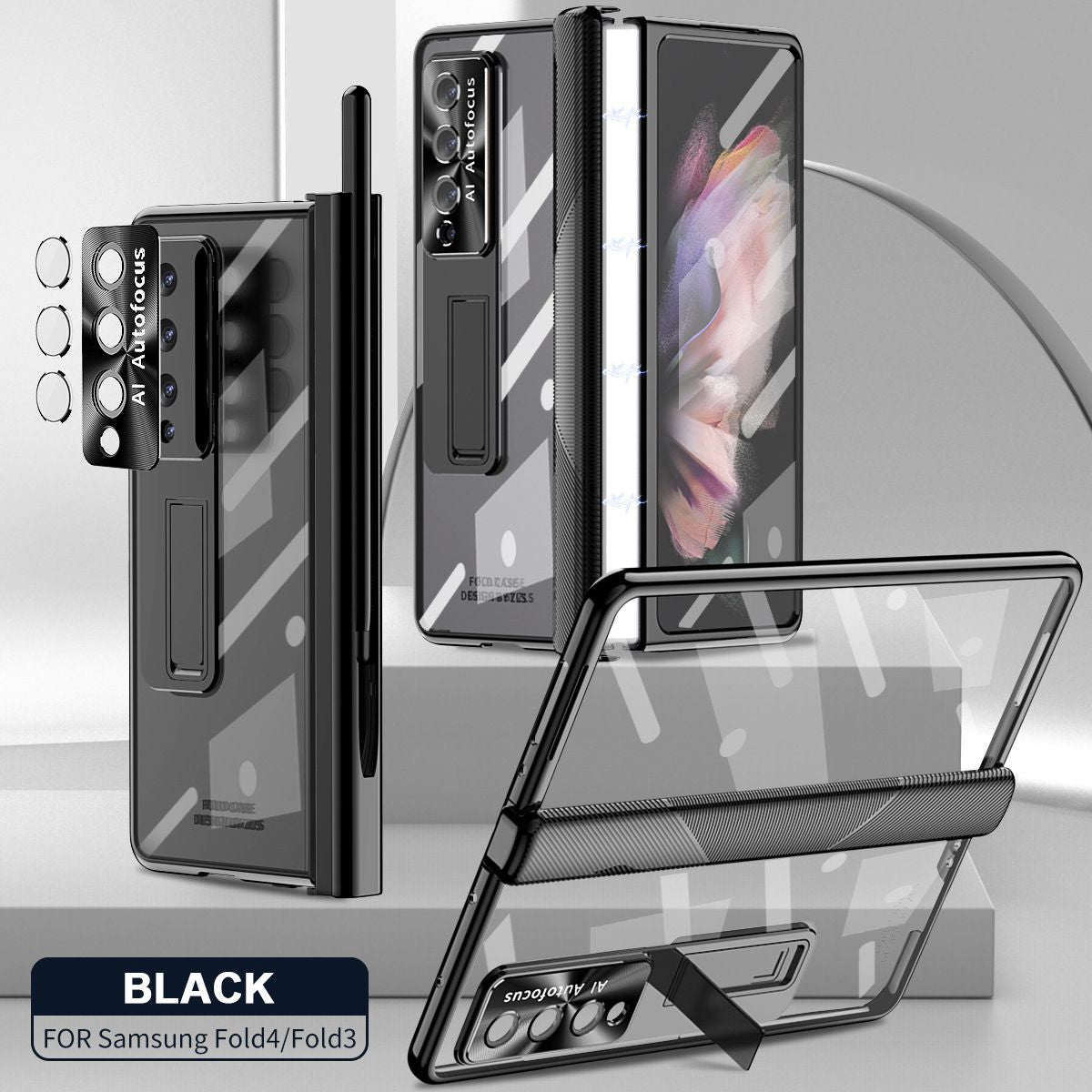 Applicable aux coques de téléphone portable pliables à charnière plate Samsung Zfold3 / Zfold4 avec film de galvanoplastie