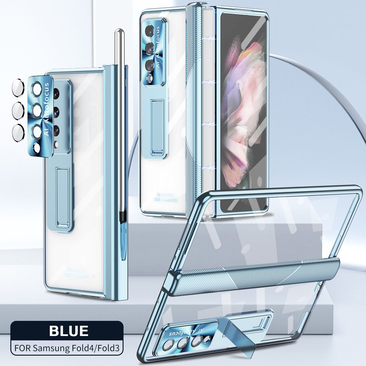 Applicable aux coques de téléphone portable pliables à charnière plate Samsung Zfold3 / Zfold4 avec film de galvanoplastie