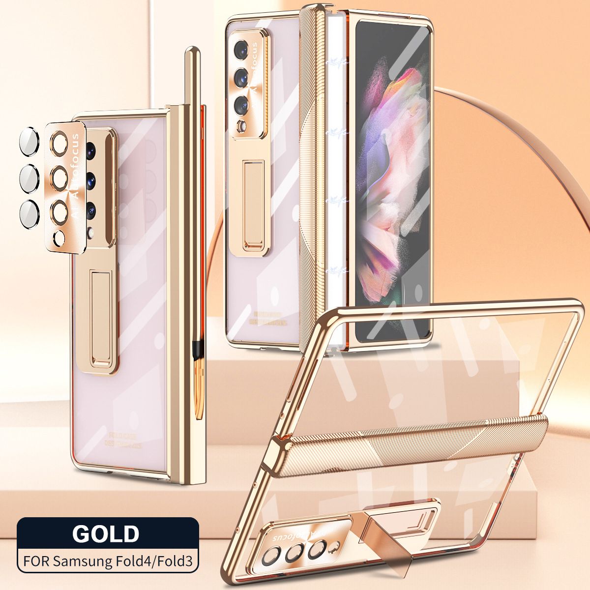 Applicable aux coques de téléphone portable pliables à charnière plate Samsung Zfold3 / Zfold4 avec film de galvanoplastie