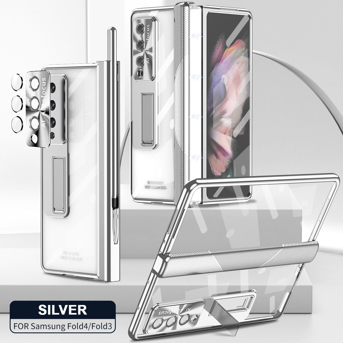 Applicable aux coques de téléphone portable pliables à charnière plate Samsung Zfold3 / Zfold4 avec film de galvanoplastie