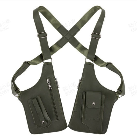 🎯 Sacoche Tactique Antivol Homme à Double Bandoulière – Multi-Poches, Cuir PU Imperméable, Design Ergonomique – 7 Couleurs, 27,5×15,5cm 💼🔒